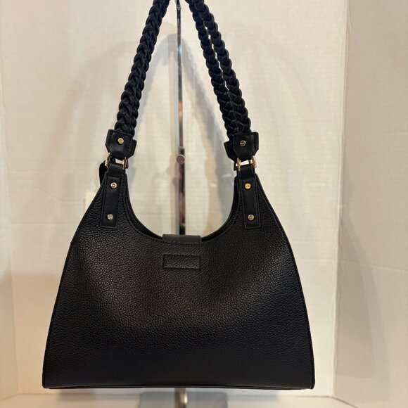 Brand New wight Tags Calvin Klein Shelly Black Pebbled Leather Purse Satchel - Picture 2 of 8